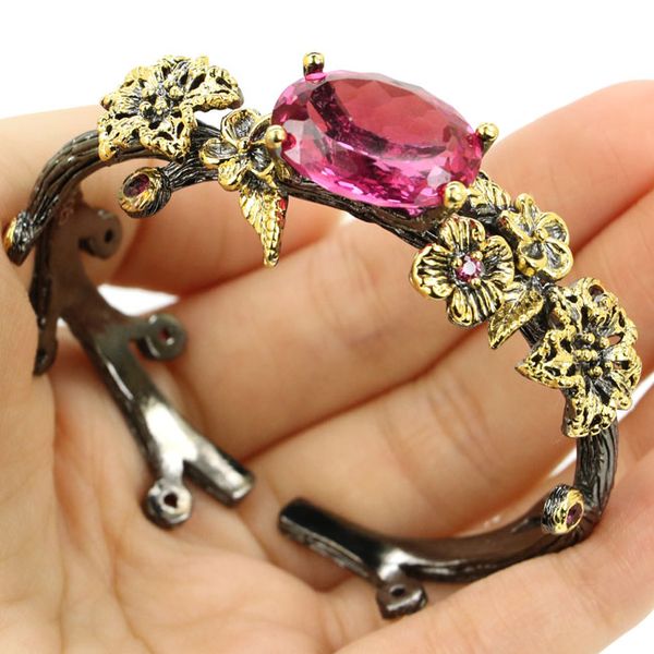 58x20mm shecrown vintage big heavy 35.9g created pink morganitviolet tanzanite smokey z party silver bangle bracelet 7.5inch, Golden;silver
58x20mm shecrown vintage big heavy 35.9g created pink morganitviolet tanzanite smokey z party silver bangle bracelet 7.5inch, Golden;silver