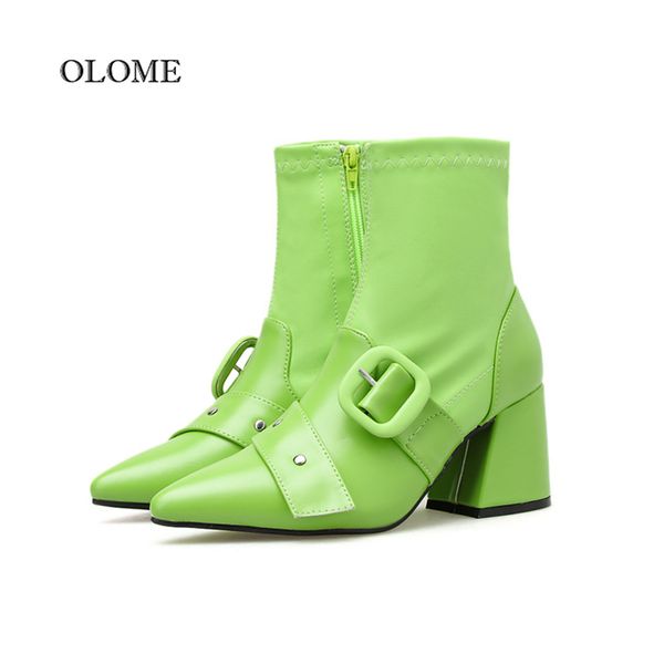 2019 autumn new pointed toe ankle boots for women neon green black ladies shoes pu leather winter boots women zipper botas mujer
2019 autumn new pointed toe ankle boots for women neon green black ladies shoes pu leather winter boots women zipper botas mujer