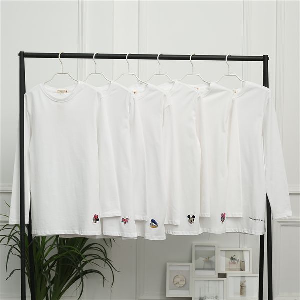 2020 cotton medium and long round collar long sleeve women's t-shirt casual loose base shirt white fashion
2020 cotton medium and long round collar long sleeve women's t-shirt casual loose base shirt white fashion