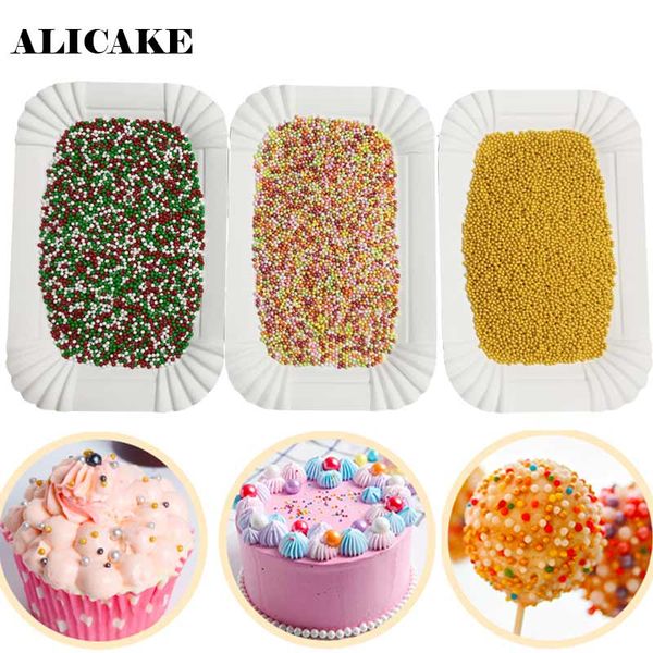 

20g 2mm sugar pearl edible gold cake ball multicolor christmas color sugar sprinkles cake decoration baking pastry tools