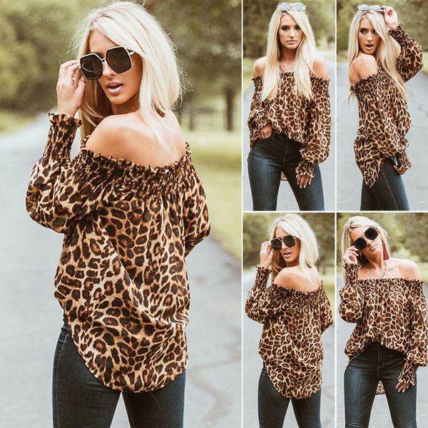 women's european and american one neck leopard print loose t-shirt for women, White
women's european and american one neck leopard print loose t-shirt for women, White