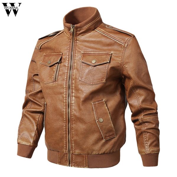 jackets men winter warm vintage leather streetwear bomber jacket thick parka outwear waterproof casual multi-pocket coat 730, Black;brown
jackets men winter warm vintage leather streetwear bomber jacket thick parka outwear waterproof casual multi-pocket coat 730, Black;brown
