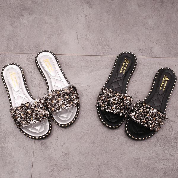 2019 hot fashion summer sequins beach sandals round head casual women's non-slip flip-flops shiny beach women's shoes C0857
2019 hot fashion summer sequins beach sandals round head casual women's non-slip flip-flops shiny beach women's shoes C0857