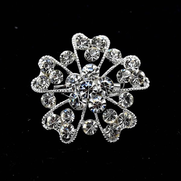 1.3 inch sparkly silver tone small flower corsage party brooch pins with clear rhinestone crystals, Gray
1.3 inch sparkly silver tone small flower corsage party brooch pins with clear rhinestone crystals, Gray
