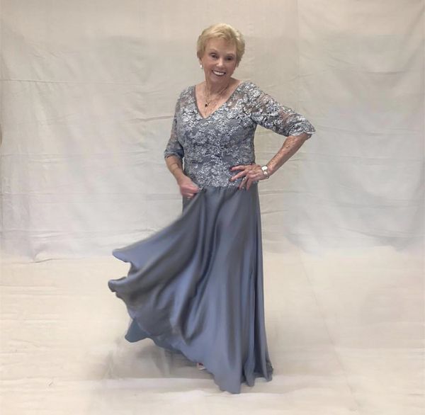 long silver gray mother of the bride dresses half sleeve lace mother of groom wedding guest suits formal evening party gowns, Black;red
long silver gray mother of the bride dresses half sleeve lace mother of groom wedding guest suits formal evening party gowns, Black;red