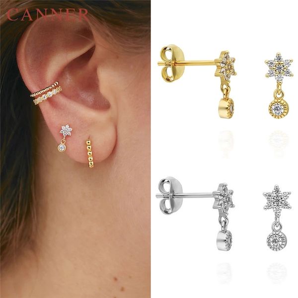 925 sterling silver geometric stars zircon stud earrings for women gold silver color earrings fashion jewelry, Golden;silver
925 sterling silver geometric stars zircon stud earrings for women gold silver color earrings fashion jewelry, Golden;silver