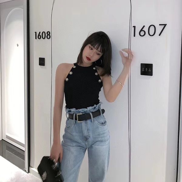 2020 new young girl summer knitted striped pure tank backless short blouse slim skinny women sundress womens designer t shirt, White
2020 new young girl summer knitted striped pure tank backless short blouse slim skinny women sundress womens designer t shirt, White