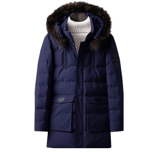 men's thicken parkas 2018 winter hooded detachable fur collar long section thick solid color down cotton warm slim coat 4xl, Black
men's thicken parkas 2018 winter hooded detachable fur collar long section thick solid color down cotton warm slim coat 4xl, Black