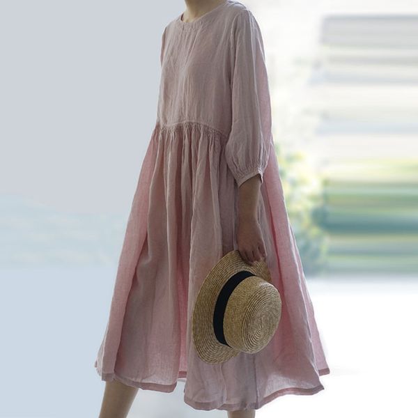johnature spring summer solid color o-neck pockets three quarter sleeve dresses 2020 new cotton linen comfortable women dress, Black;gray
johnature spring summer solid color o-neck pockets three quarter sleeve dresses 2020 new cotton linen comfortable women dress, Black;gray