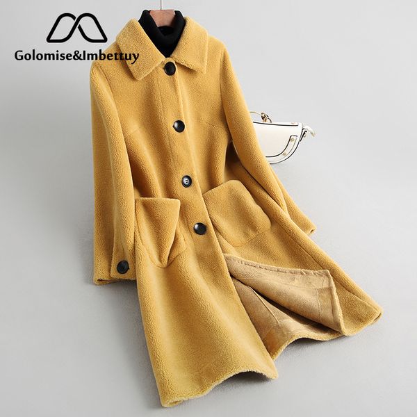 golomise&imbettuy real composite shearling lamb fur coat women genuine wool fur coat with faux suede leather liner, Black
golomise&imbettuy real composite shearling lamb fur coat women genuine wool fur coat with faux suede leather liner, Black