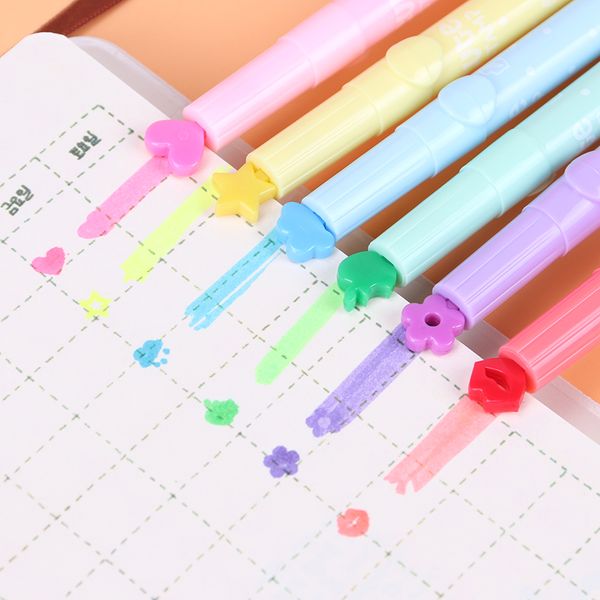 6 colors mini cute stamps pattern marker highlighters pen stationery office pens school supplies student gift, Black;red
6 colors mini cute stamps pattern marker highlighters pen stationery office pens school supplies student gift, Black;red