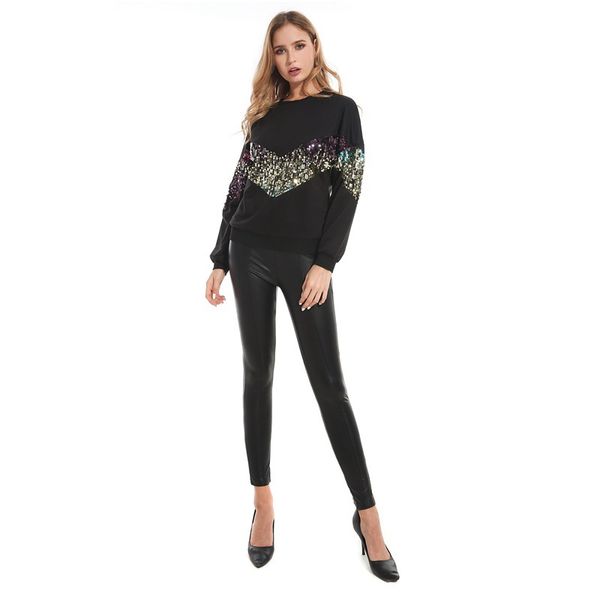 women's designer shining hoodies for autumn winter fashion long sleeve pullover hoodies with luxury sequin streetwear cloth s-xl, Black
women's designer shining hoodies for autumn winter fashion long sleeve pullover hoodies with luxury sequin streetwear cloth s-xl, Black
