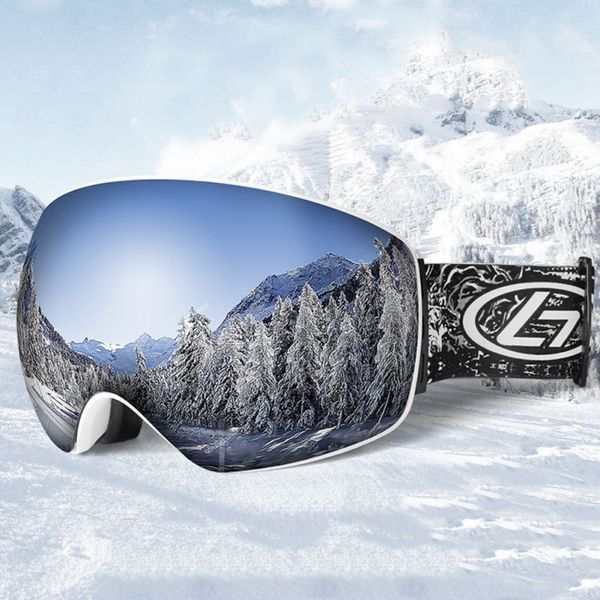 

men women rimless ski goggles double layers anti-fog big ski mask glasses skiing snow snowboard goggles eyewear