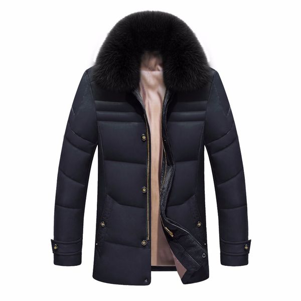 2016 новый меховой воротник duck пуховик turn down воротник средние длинные мужские parka, Black
2016 новый меховой воротник duck пуховик turn down воротник средние длинные мужские parka, Black
