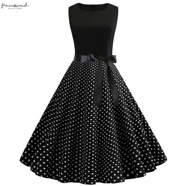 white polka dot dress women sleeveless swing 60s 50s rockabilly vintage dress pin up party summer dresses a line with belt, Black;gray
white polka dot dress women sleeveless swing 60s 50s rockabilly vintage dress pin up party summer dresses a line with belt, Black;gray