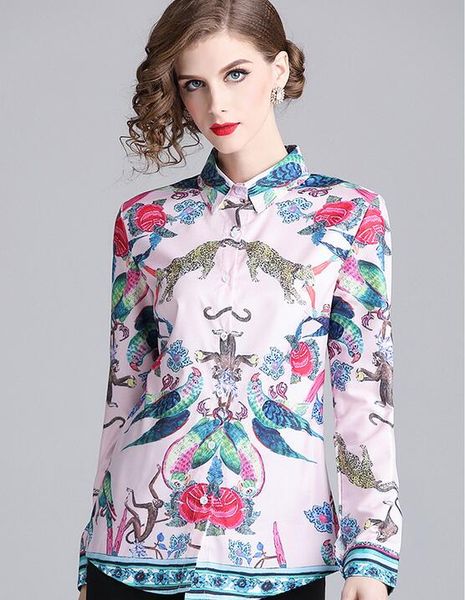 2020 ol style blue bird red flora leopard tiger monkey printed women rayon blouse long sleeve summer shirts lapel neck fashion ladies shirts, White
2020 ol style blue bird red flora leopard tiger monkey printed women rayon blouse long sleeve summer shirts lapel neck fashion ladies shirts, White