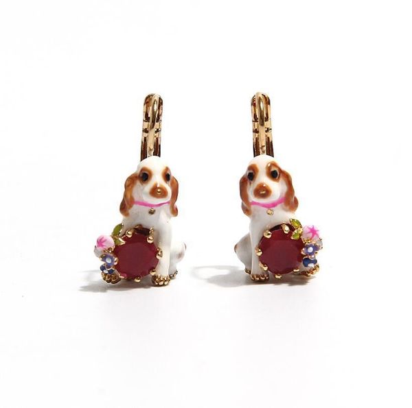 handmade enamel glaze flower gem animal earrings small flower dog earrings women's luxury jewelry, Silver
handmade enamel glaze flower gem animal earrings small flower dog earrings women's luxury jewelry, Silver