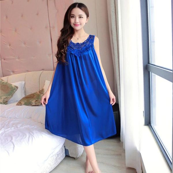 ladies long nightgown summer casual home dress nightshirt sleeveless sleepwear faux silk nightdress, Black;red
ladies long nightgown summer casual home dress nightshirt sleeveless sleepwear faux silk nightdress, Black;red
