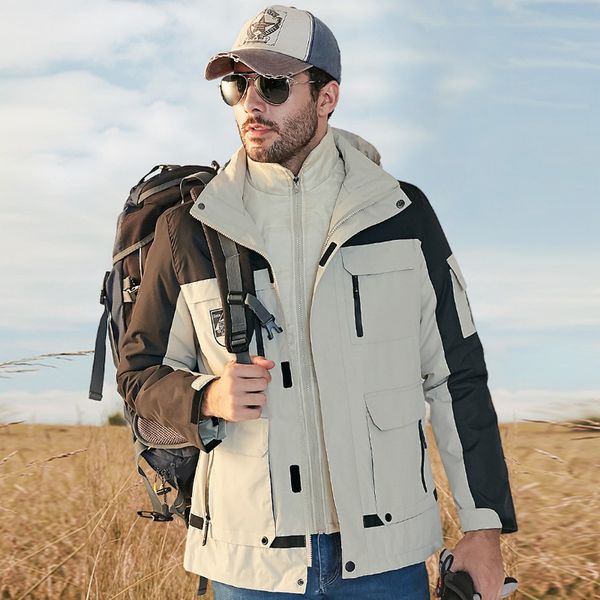 outdoor mountaineering men's two-piece autumn and winter plus size ski suit riding sportswear three-in-one custom andes, Tan;black
outdoor mountaineering men's two-piece autumn and winter plus size ski suit riding sportswear three-in-one custom andes, Tan;black
