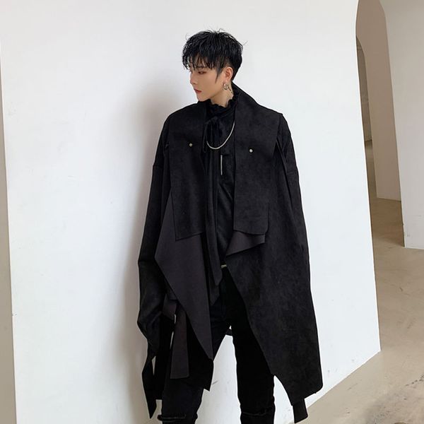 men loose casual suede irregular cardigan jacket male women streetwear hip hop punk gothic outerwear coat, Black;brown
men loose casual suede irregular cardigan jacket male women streetwear hip hop punk gothic outerwear coat, Black;brown