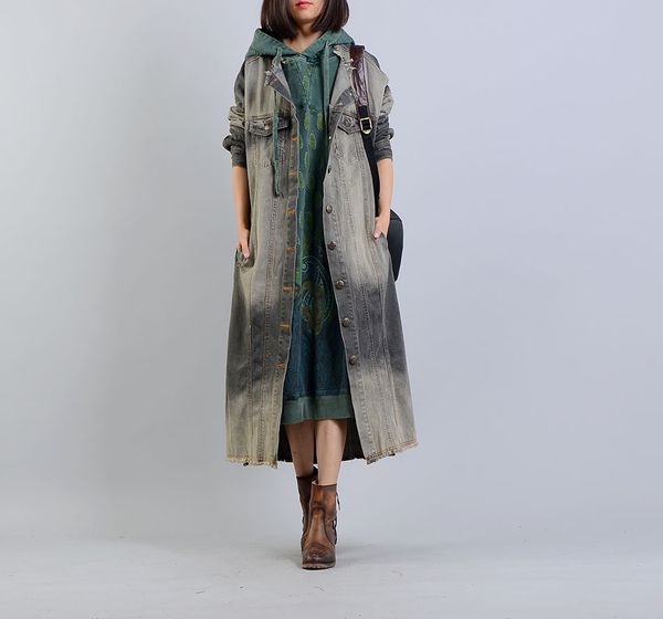 2019 female new autumn and winter plus size berif outerwear personality fashion long fashion denin trench, Tan;black
2019 female new autumn and winter plus size berif outerwear personality fashion long fashion denin trench, Tan;black