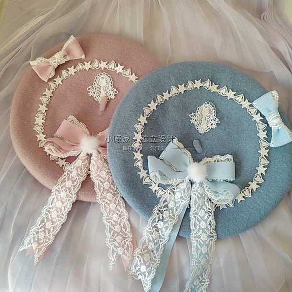 japanese-style beret lolita girl's sweet cute versatile woolen women's hand made lace bow bud, Blue;gray
japanese-style beret lolita girl's sweet cute versatile woolen women's hand made lace bow bud, Blue;gray