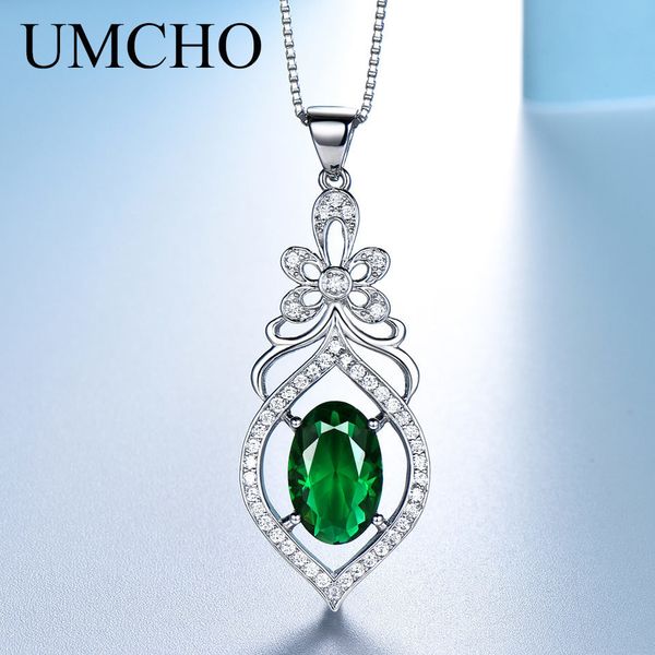 umcho real 925 sterling silver necklace created oval emerald gemstone classic necklaces & pendants for women gift with chain t190702
umcho real 925 sterling silver necklace created oval emerald gemstone classic necklaces & pendants for women gift with chain t190702