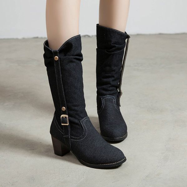 2019 fashion platform cowboy boots women shoes denim high heel boots women square heel casual botas mujer, Black
2019 fashion platform cowboy boots women shoes denim high heel boots women square heel casual botas mujer, Black