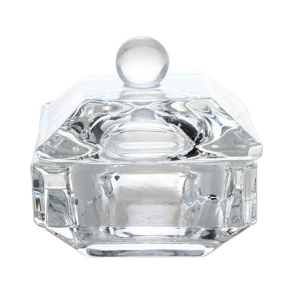 2pcs liquid double dappen case dish for nail art-white, Silver