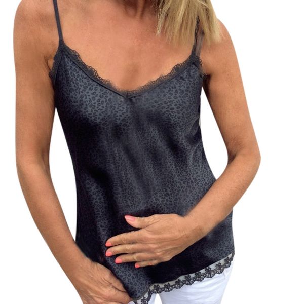 women v-neck lace camisole up patchwork leopard print tank camis attractable regata feminina, White
women v-neck lace camisole up patchwork leopard print tank camis attractable regata feminina, White