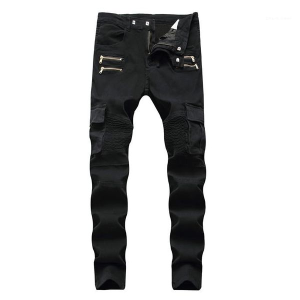 pleated army green mens jeans with pockets mens long trousers fashion motorcycle mens straight jeans zipper, Blue
pleated army green mens jeans with pockets mens long trousers fashion motorcycle mens straight jeans zipper, Blue