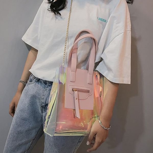 2020 new korean version of shoulder bag women's casual fashion chain large capacity transparent jelly bag
2020 new korean version of shoulder bag women's casual fashion chain large capacity transparent jelly bag