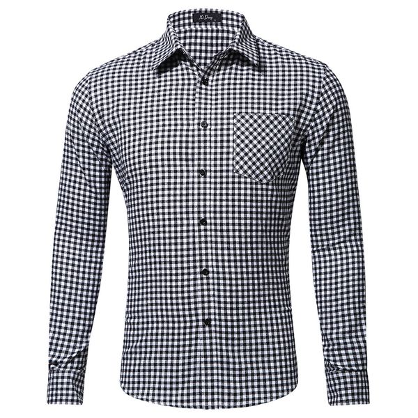 spring checkered shirt men long sleeved blouse single pocket little plaid printing shirt business dress camisas masculina, White;black
spring checkered shirt men long sleeved blouse single pocket little plaid printing shirt business dress camisas masculina, White;black
