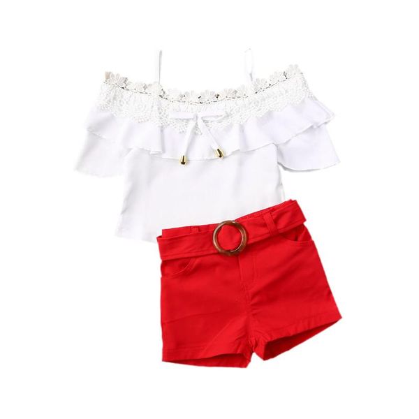 pudcoco baby summer clothing toddler baby girls clothes sets lace floral off shoulder short sleeve t shirts +red shorts 1-5y, White
pudcoco baby summer clothing toddler baby girls clothes sets lace floral off shoulder short sleeve t shirts +red shorts 1-5y, White