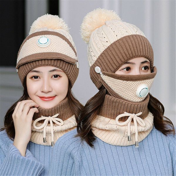 3pcs women winter hat thicken warm cap face mask scarf neck plush wool knit 8 colors knitted hat, Black
3pcs women winter hat thicken warm cap face mask scarf neck plush wool knit 8 colors knitted hat, Black