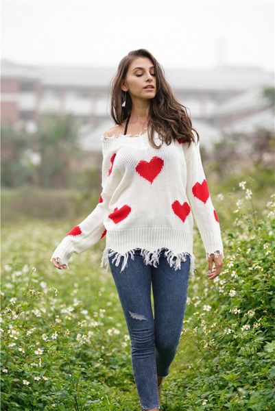 2019 autumn and winter amazon new love stitching v-neck sweater ins sweater female loose head women's, White;black
2019 autumn and winter amazon new love stitching v-neck sweater ins sweater female loose head women's, White;black