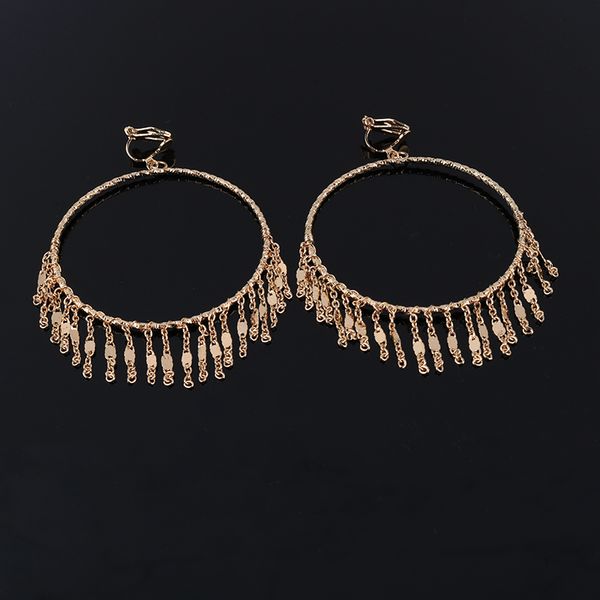 handmade twine chain round geometric gold tassel clip on earrings for women personality party no hole ear clips fashion jewelry, Silver
handmade twine chain round geometric gold tassel clip on earrings for women personality party no hole ear clips fashion jewelry, Silver