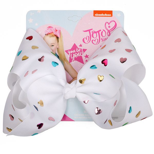 8" jojo siwa hair bows with alligator clips sequin heart rhinestone hairpins fashion hair accessories for children, Slivery;white
8" jojo siwa hair bows with alligator clips sequin heart rhinestone hairpins fashion hair accessories for children, Slivery;white