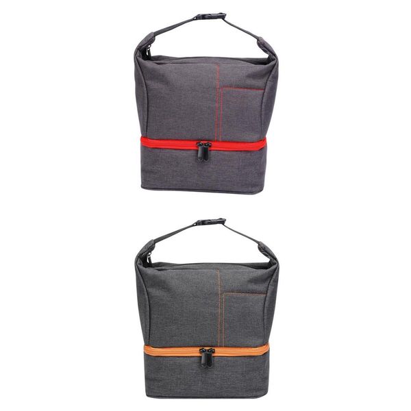 2 x portable carry case/ bag for slr camera w/ strap gray+red & gray+orange 
2 x portable carry case/ bag for slr camera w/ strap gray+red & gray+orange