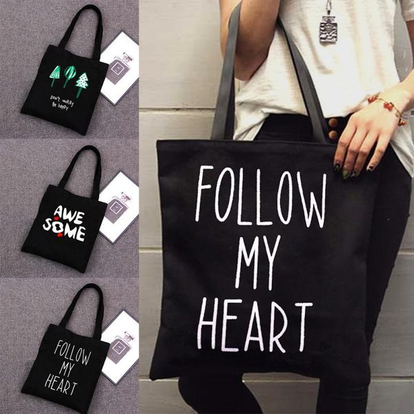 reusable canvas shopping bag eco handbag women large capacity shoulder bag follow my heart letter print beach bags casual tote
reusable canvas shopping bag eco handbag women large capacity shoulder bag follow my heart letter print beach bags casual tote