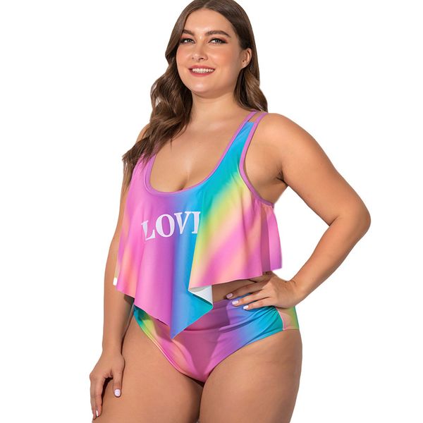 bikini 2020 high waist bikini letter print tankini love swimsuit rainbow ruffle swimsuit plus size swimwear women, White;black
bikini 2020 high waist bikini letter print tankini love swimsuit rainbow ruffle swimsuit plus size swimwear women, White;black