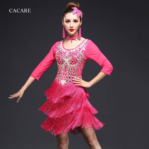cacare latin dance dress new sale tassels fringe dress latina salsa dance costumes flapper tango 3 choices d0643 rhinestones, Black;red 
cacare latin dance dress new sale tassels fringe dress latina salsa dance costumes flapper tango 3 choices d0643 rhinestones, Black;red
