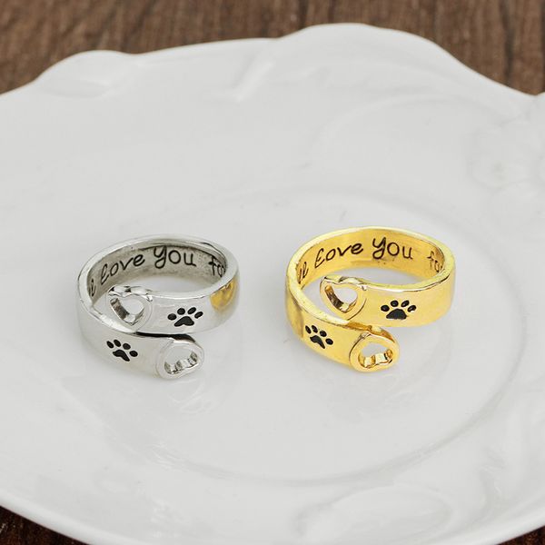 i will love you forever dog paw heart ring footprints band rings jewelry gift ing, Silver
i will love you forever dog paw heart ring footprints band rings jewelry gift ing, Silver