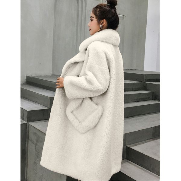 women's fur & faux shearing sheep 2021 one coat female long section llamb granule, Black
women's fur & faux shearing sheep 2021 one coat female long section llamb granule, Black