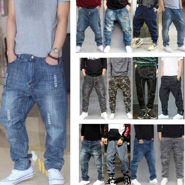men's jeans 2021 men loose harem denim pants casual hip hop ripped distressed low crotch hole baggy cotton trousers, Blue
men's jeans 2021 men loose harem denim pants casual hip hop ripped distressed low crotch hole baggy cotton trousers, Blue