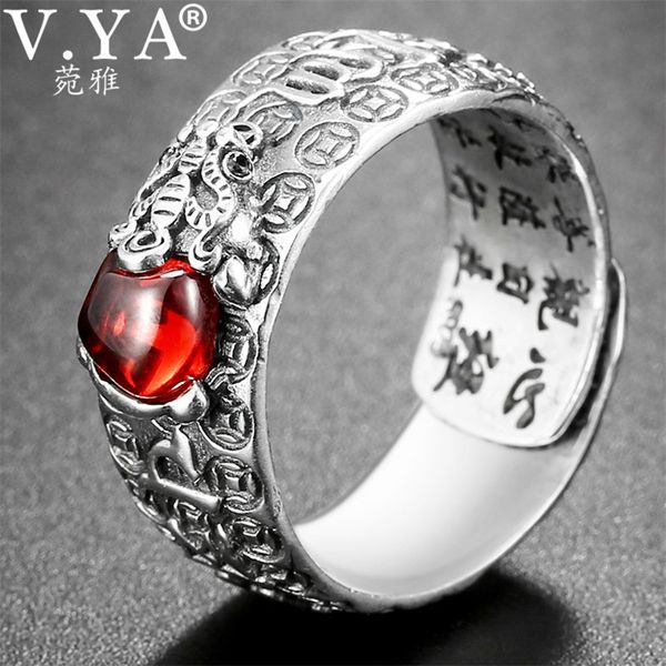 v.ya natural red garnet stone rings for men women 925 sterling silver jewelry chinese pixiu finger ring christmas gift t190627, Slivery;golden 
v.ya natural red garnet stone rings for men women 925 sterling silver jewelry chinese pixiu finger ring christmas gift t190627, Slivery;golden