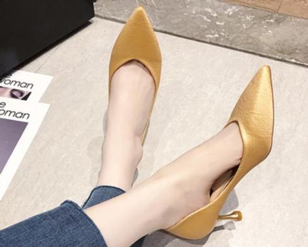 2019 women's shoes in spring and autumn with new style high heel fine heel pointed end @298, Black
2019 women's shoes in spring and autumn with new style high heel fine heel pointed end @298, Black