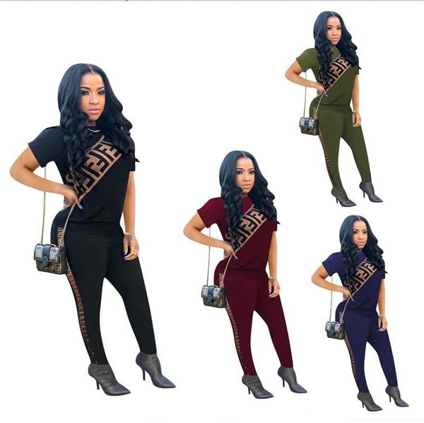 2019 Женщины Письмо Спортивный Костюм Лето Футболка С Коротким Рукавом Майка + Брюк 
2019 Женщины Письмо Спортивный Костюм Лето Футболка С Коротким Рукавом Майка + Брюк