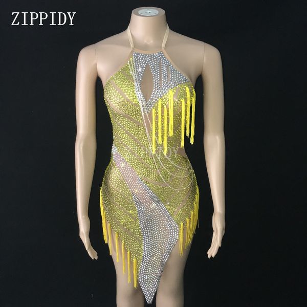 yellow silver rhinestones tassel mesh dress women's birthday celebrate dress stage dj female singer dance prom
yellow silver rhinestones tassel mesh dress women's birthday celebrate dress stage dj female singer dance prom