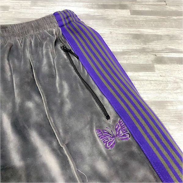 streetwear awge needles sweatpants butterfly embroidery velvet ribbon ag striped needles pants awge designer, Black 
streetwear awge needles sweatpants butterfly embroidery velvet ribbon ag striped needles pants awge designer, Black